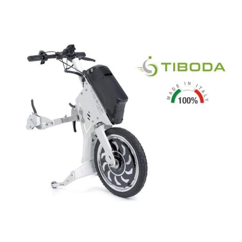PROPULSORE ANTERIORE PER SEDIE A ROTELLE TIBODA - Bianco - Potenza motore 1000W - 48V 11.6Ah - Sistema automatico di ritorno delle sterzo - Cruise Control