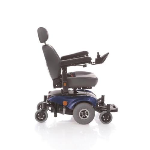 CARROZZINA ELETTRICA A SEI RUOTE MODELLO VIRGO IN ACCIAIO VERNICIATO CON SEDUTA GIREVOLE IN ENTRAMBI I SENSI - PORTATA MAX 136 kg - SEDILE E SCHIENALE IMBOTTITI 