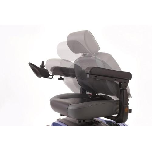 CARROZZINA ELETTRICA A SEI RUOTE MODELLO VIRGO IN ACCIAIO VERNICIATO CON SEDUTA GIREVOLE IN ENTRAMBI I SENSI - PORTATA MAX 136 kg - SEDILE E SCHIENALE IMBOTTITI 