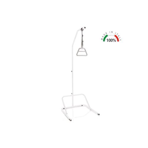 ALZAMALATI DA LETTO UNIVERSALE IN ACCIAIO VERNICIATO BIANCO CON BASE DA PAVIMENTO E MANIGLIA REGOLABILE- PORTATA MAX 75 kg - Realizzato con tubo in acciaio verniciato rinforzato Ø esterno 30 mm
