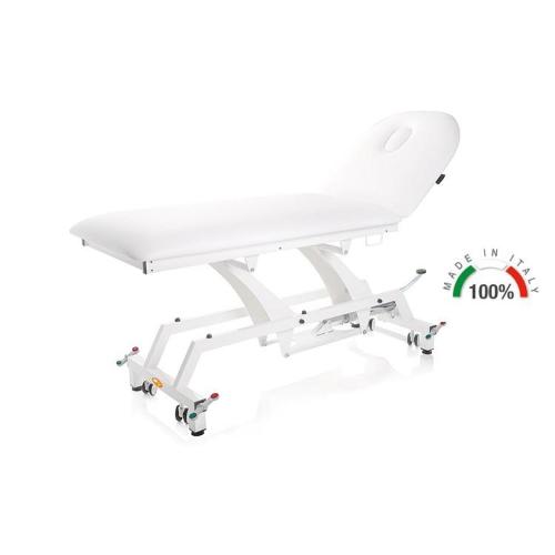 LETTINO IDRAULICO (Blu - larghezza 68 cm) (2 sezioni) CON RUOTE (altezza regolabile idraulicamente e schienale molla a gas) - FORO FACCIALE - RIVESTIMENTO IN SIMILPELLE LAVABILE AUTOESTINGUENTE 1IM - PER DA VISITA MEDICA E FISIOTERAPIA- Made in Italy