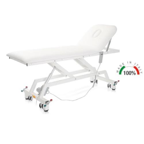 LETTINO ELETTRICO DA VISITA MEDICA E FISIOTERAPIA (BLU - LARGHEZZA 62 cm)RUOTE E FORO FACCIALE - altezza regolabile con pulsantiera - IMBOTTITURA IN POLIURETANO DENSITA' 25, ALTA 5 cm - RIVESTIMENTO IN SIMILPELLE LAVABILE, AUTOESTINGUENTE - Made in Italy