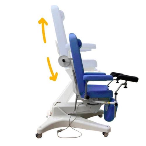 POLTRONA MULTIFUNZIONE PER PRELIEVI (BLU - LARGHEZZA 60 cm) Con ruote – 3 sezioni – 4 Motori - Trendelenburg fino a 15° - CON POGGIA TESTA - H seduta: 52 a 92 cm - IMBOTTITURA IN POLIURETANO ALTA 5 cm - RIVESTIMENTO IN SIMILPELLE LAVABILE AUTOESTINGUENTE