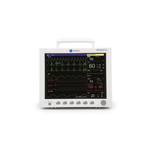 MONITOR PAZIENTE MULTIPARAMETRO (Display 12,1" - CO2+ IBP, ECG, RESP, SpO2, NIBP, PR, 2-TEMP) Indicato per utilizzo su adulti e neonatale. Analisi aritmia. Detenzione Pacemaker, defibrillazione e protezione da interferenze elettrochirurgiche