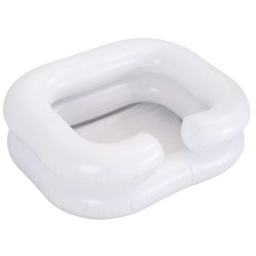 LAVATESTA GONFIABILE IN PVC CON DOCCETTA PORTATILE - POMPA PER IL GONFIAGGIO - TUBO DI SCARICO - DIMENSIONI LAVA TESTA GONFIABILE - 57 x 47 cm - CONTENITORE D'ACQUA 49 x 30 cm