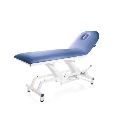 LETTINO IDRAULICO (BLU - Larghezza 68 cm) (2 sezioni) SCHIENALE REGOLABILE CON MOLLA A GAS - FORO FACCIALE - RIVESTIMENTO IN SIMILPELLE LAVABILE AUTOESTINGUENTE 1IM  - PER VISITA MEDICA E FISIOTERAPIA - Made in Italy