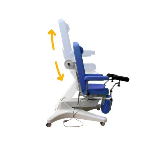 POLTRONA MULTIFUNZIONE ELETTRICA - CON RUOTE – 3 SEZIONI – 4 MOTORI - (BLU - LARGHEZZA 60 CM) CON POGGIA TESTA - H SEDUTA: 52 A 92 CM - POSIZIONE DI TRENDELENBURG FINO A 15° - COMPLETA DI PORTAROTOLO E PORTA TELECOMANDO - IN ECOPELLE - PORTATA MAX 200 KG