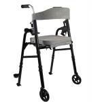 ROLLATOR PIEGHEVOLE PER USO INTERNO - STRUTTURA PORTANTE IN ACCIAIO - GAMBE E MANIGLIA SPINTA IN ALLUMINIO - Maniglie morbide regolabili in altezza - Portabastone e portabottiglia - Gambe regolabili in altezza - 2 puntali e 2 ruote direzionali 