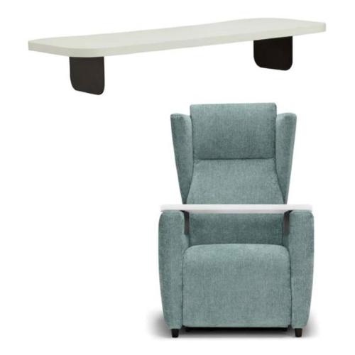 OPTIONAL - TAVOLINO FLY (BIANCO) ESCLUSIVO Tavolino mobile che si adatta a tutte le nostre poltrone anche con braccioli fissi - Facile da montare e permette alla poltrona di essere utilizzata come normale seduta di un tavolo da pranzo. 