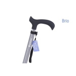 Bastone in alluminio monocromatico, manico Derby, colore Argento - Brio, portata max 100 kg.