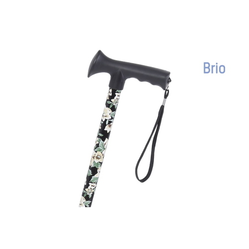 Bastone da passeggio in alluminio anodizzato Mod. Jardin de Nuit, manico a T morbido nero, regolabile 78-100 cm. Puntale antiscivolo, polsino cortesia. Peso 280 g. Portata 100 kg. Fantasia: Jardin de Nuit