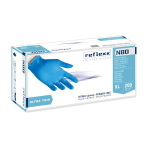 GUANTI IN NITRILE (Taglia XL) SENZA POLVERE (Conf. 200 pezzi) monouso, non sterili, micronervati, blu, lunghi 24 cm, spessore 0,06 mm, peso 3,2 g (M). Idonei al contatto alimentare e dispositivi medici 