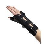 P-FIX + – Polsiera Steccata con Supporto Pollice - Taglia S (15-17 cm) - Lato Destro - Colore nero: Chiusura a velcro con 3 bande rigide a doppia leva, leggero e traspirante al 100%, tessuto antibatterico AIRGENIX.