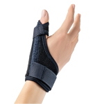 Immobilizzatore di Pollice Semplice - Taglia S (<16 cm) - Lato Destro - Colore blu: Due aste in alluminio modellabili e removibili, completamente apribile, facile da indossare, 100% morbido velluto di cotone a contatto della pelle.
