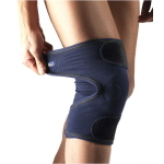 Ginocchiera Elastica Regolabile - Taglia S=BABY (22-33 cm) - Colore blu: Doppia banda di chiusura con velcro, regolabile, permette movimenti controllati senza perdere funzionalità articolare, tessuto 100% cotone sulla pelle, traspirante, ipoallergenico.