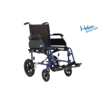 Carrozzina leggera pieghevole di transito, seduta 40 cm, colore blu, larghezza 55 cm: leggero pieghevole di transito, telaio in alluminio verniciato a crociera singola, freno di stazionamento in alluminio, bracciolo semi-lungo ribaltabile ed estraibile.