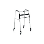 Deambulatore pieghevole 4 ruote piroettanti Ø7,6 cm, alluminio anodizzato, taglia L. Portata max 130 kg.