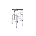 Deambulatore smontabile con appoggio antibrachiale a tavolo - Clik, in acciaio verniciato. 4 ruote piroettanti Ø 10 cm (2 con freno). Portata max 130 kg.