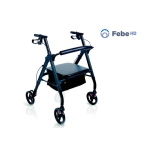 Rollator in alluminio bariatrico Febe HD, seduta e schienale imbottiti regolabili, freno di stazionamento, portata max 180 kg.