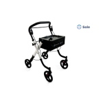Rollator pieghevole SOLE da interni, maniglia di spinta e freno a leva unica, vassoio trasparente, portata max 136 kg.