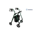 Rollator pieghevole ultralight GALATEA, schienale ribaltabile ed estraibile, seduta regolabile in altezza, cestino in tessuto. Portata max 136 kg.