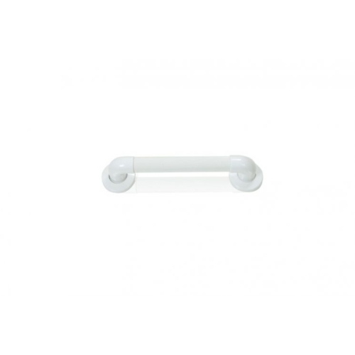 Impugnatura di sicurezza per bagno in PVC, lunghezza 30 cm, Ø 3,6 cm, superficie rigata antiscivolo. Montaggio a parete orizzontale o verticale.