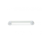 Impugnatura di sicurezza per bagno in PVC, lunghezza 45 cm, Ø 3,6 cm, superficie rigata antiscivolo. Montaggio a parete orizzontale o verticale.