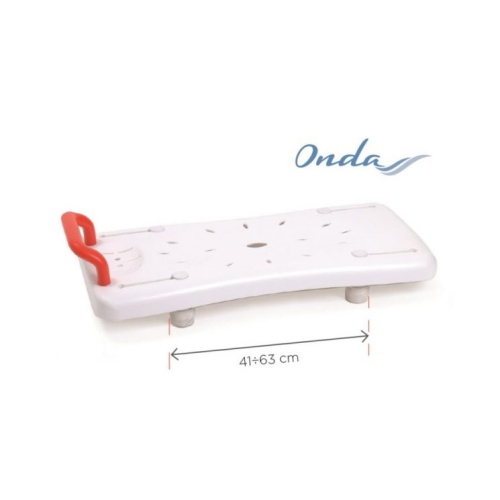 Sedile per vasca da bagno in polipropilene antiscivolo, regolabile in larghezza. Portata max 160 kg.
