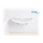 Sedile per doccia da parete, Serie Onda, ribaltabile, struttura in acciaio verniciato. Portata max 100 kg.