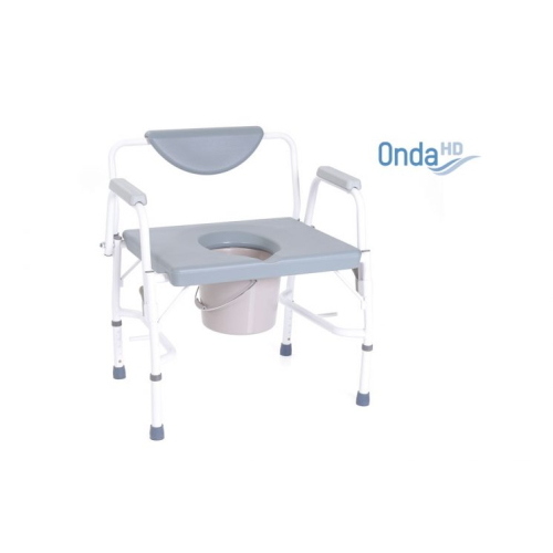 Rialzo stabilizzante per WC 4 funzioni Serie Onda HD, acciaio verniciato, seduta e schienale HDPE, braccioli ribaltabili. Portata max 290 kg.