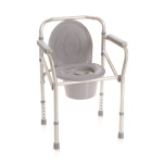Rialzo stabilizzante per WC 4 funzioni in 1, alluminio anodizzato, pieghevole, Serie Onda. Portata max 130 kg.