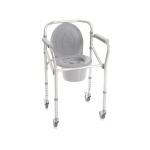 Rialzo stabilizzante per WC 4 funzioni in 1, alluminio anodizzato, pieghevole su 4 ruote, Serie Onda. Portata max 130 kg.