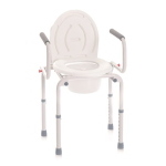 Rialzo stabilizzante per WC 4 funzioni in 1, alluminio verniciato, fisso con braccioli ribaltabili, Serie Onda. Portata max 130 kg.