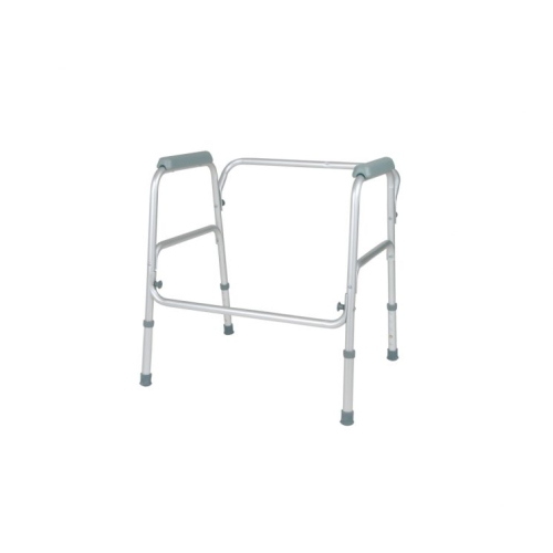 Sostegno per WC in alluminio, regolabile in altezza, smontabile, universale. Portata max 100 kg.