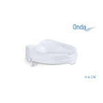 Rialzo per WC con blocco laterale, senza coperchio, altezza 6 cm, Serie Onda. Portata max 136 kg.