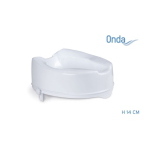 Rialzo per WC con blocco laterale, senza coperchio, altezza 14 cm, Serie Onda. Portata max 136 kg.