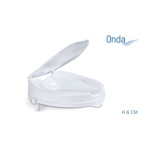 Rialzo per WC con blocco laterale, con coperchio, altezza 6 cm, Serie Onda. Portata max 136 kg.