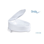 Rialzo per WC con blocco laterale, con coperchio, altezza 10 cm, Serie Onda. Portata max 136 kg.