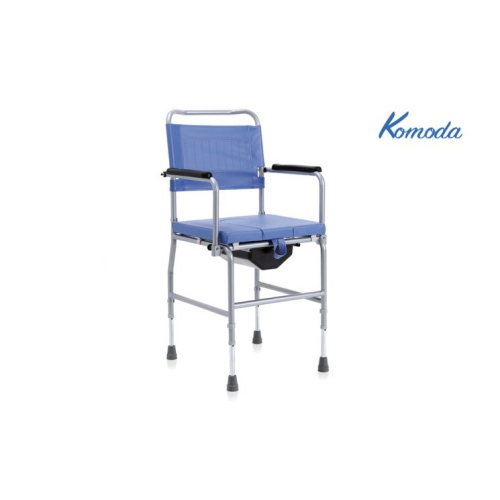 Sedia comoda in acciaio verniciato, regolabile in altezza, 4 puntali, seduta 45 cm. Portata max 120 kg.