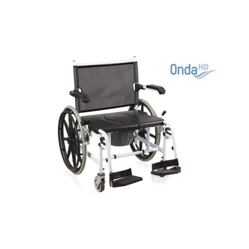 Sedia doccia e WC ad autospinta e smontabile Serie Onda HD, alluminio verniciato, seduta 60 cm. Portata max 200 kg.