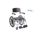 Sedia comoda per WC e doccia ad autospinta, imbottitura in PU, seduta 50 cm. Portata max 136 kg.