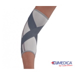 Gomitiera PUSH Med Eumedica - Misura 1: guaina compressiva con stecche flessibili e cinghie regolabili. Indicata per impingement da iperestensione, postumi di fratture/lussazioni, artrosi.