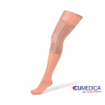 Ginocchiera EU-CONT Rinforzata Eumedica - Taglia S: maglia elasticizzata con stecche laterali flessibili. Indicata per distorsioni, lesioni legamentose dei collaterali, strappi muscolari.