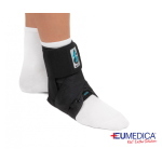Cavigliera ASO Eumedica - Colore nero - Taglia XS: nylon rinforzato con lacci stabilizzatori e stecche amovibili. Indicata per lesioni acute dei legamenti, prevenzione distorsioni, instabilità cronica.