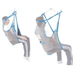 Imbracatura standard in rete, con poggiatesta, taglia S, portata max 250 kg, tessuto poliestere a rete, indicato per utilizzo con sollevatori e verticalizzatori compatibili, per il trasferimento assistito di persone con ridotta autonomia motoria.