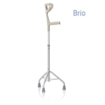 Tripode con appoggio antibrachiale - Brio, portata max 100 kg, confezione da 4 pezzi, struttura interamente realizzata in alluminio anodizzato, puntali antiscivolo in gomma morbida, altezza regolabile.