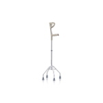 Quadripode con appoggio antibrachiale, impugnatura anatomica - Brio, portata max 100 kg, confezione da 4 pezzi, struttura interamente realizzata in alluminio anodizzato, puntali antiscivolo in gomma morbida, altezza regolabile.