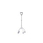 Quadripode con manico chiuso, impugnatura anatomica - Brio, portata max 130 kg, confezione da 4 pezzi, struttura interamente realizzata in alluminio anodizzato, puntali antiscivolo in gomma morbida, altezza regolabile.