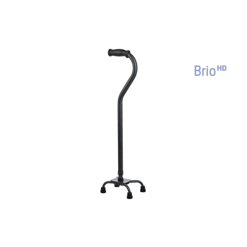 Quadripode in acciaio, impugnatura aperta in PVC - Brio HD, portata max 226 kg, confezione da 4 pezzi, struttura interamente realizzata in alluminio anodizzato (versione rinforzata in acciaio), puntali antiscivolo in gomma morbida, altezza regolabile.