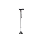 Bastone in alluminio con luce di cortesia e avviso acustico - Brio, portata max 100 kg, luce LED fissa o intermittente, pulsante allarme acustico, testa regolabile in 3 inclinazioni, impugnatura ergonomica in ABS e policarbonato.
